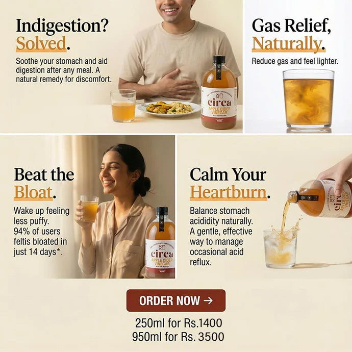 Circa Apple Cider Vinegar Product Display – Natural Fermented ACV for Digestion and Immunity Pakistan